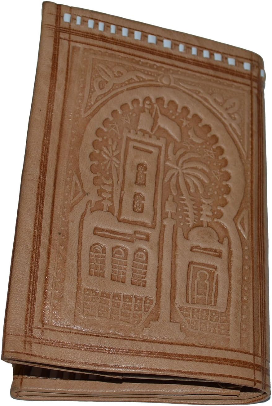 Handmade Moroccan By-fold Leather Wallet Large Vintage Exquisite Handy Natural