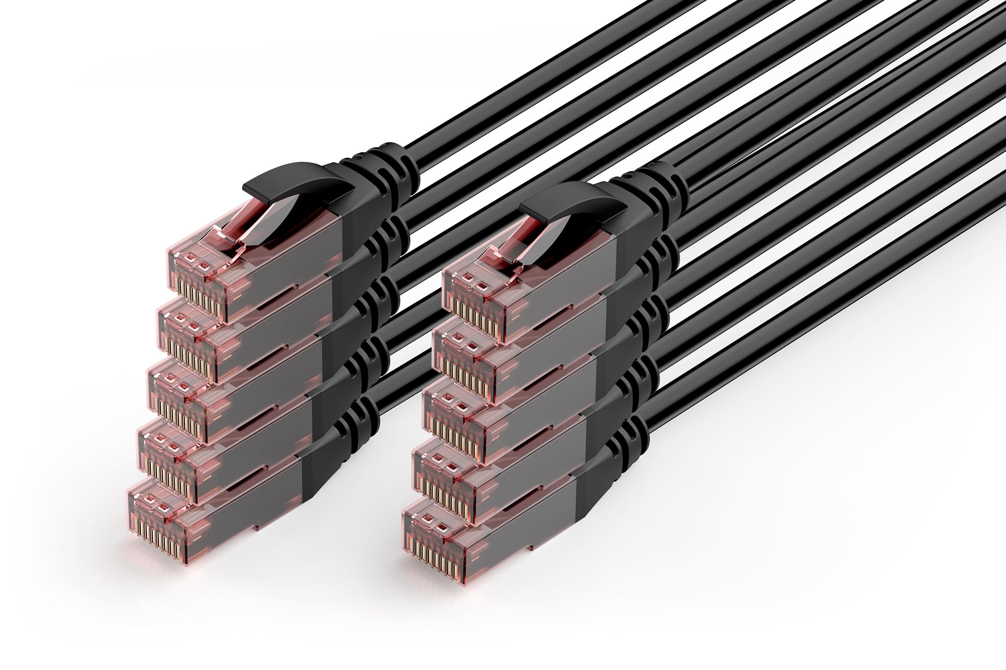 Digitus Cavo di rete per esterni Cat 6 – 10 m – 10 pezzi – 1 Gbit/s – Nero | U/UTP non schermato – PoE++ e RJ45 – Resistente ai raggi UV – Guaina esterna in LDPE – 250 MHz – Compatibile con Cat 6A