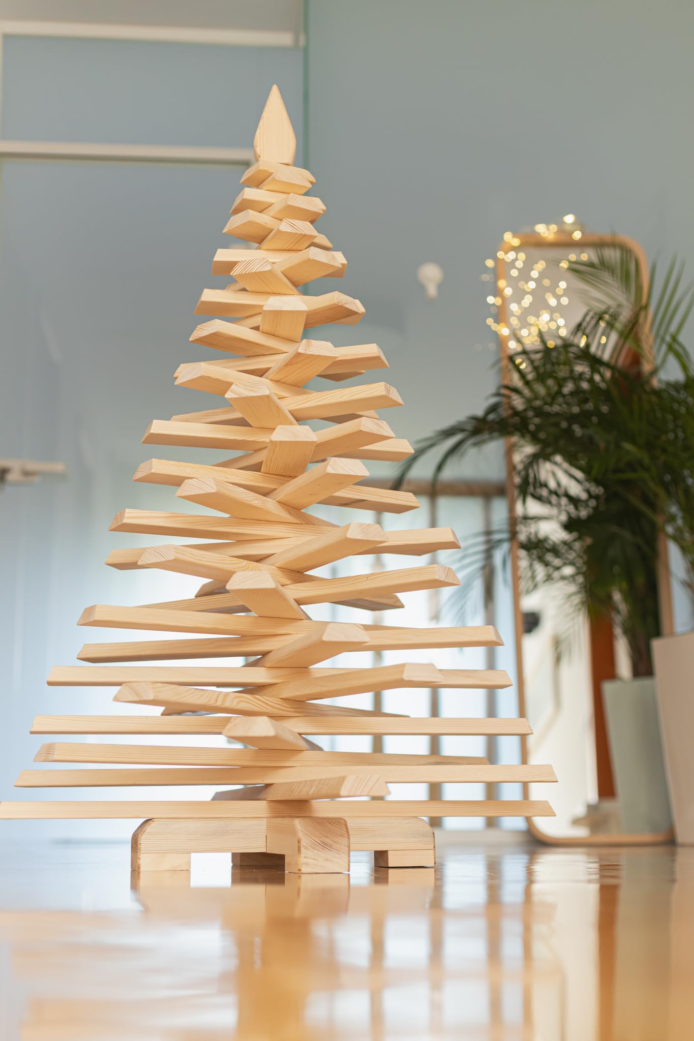 Weihnachtsbaum aus Holz, Minimaler Baum für Weihnachten, Öko-Weihnachtsbaum für kleine Räume, Weihnachtsdekoration für zu Hause 114 cm