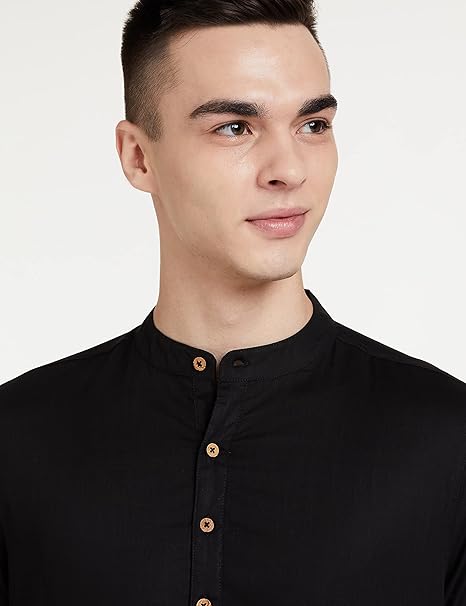 Amazon Brand - Symbol Men's 100% Cotton Solid Long Length Casual Kurta - Regular Fit (Available in Plus Sizes) - Image 4