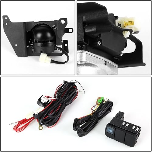 Miniatura 6 de Auto Dynasty Lámpara de luz antiniebla de conducción con lente ámbar con interruptor compatible con Honda Civic Coupe Hatchback 23 puertas 1992-1995