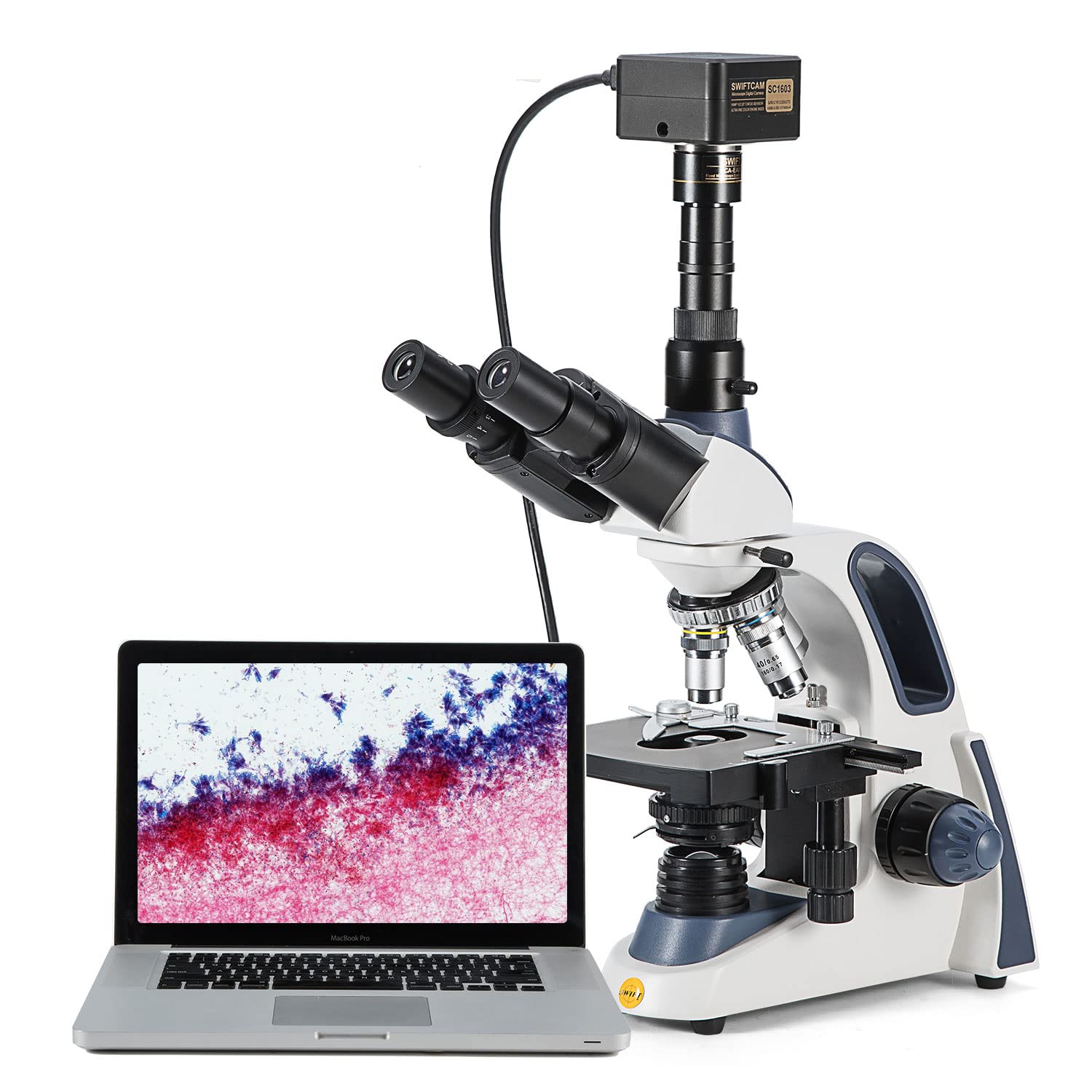 Swift Compound Trinocular Microscope SW380T,40X2500X