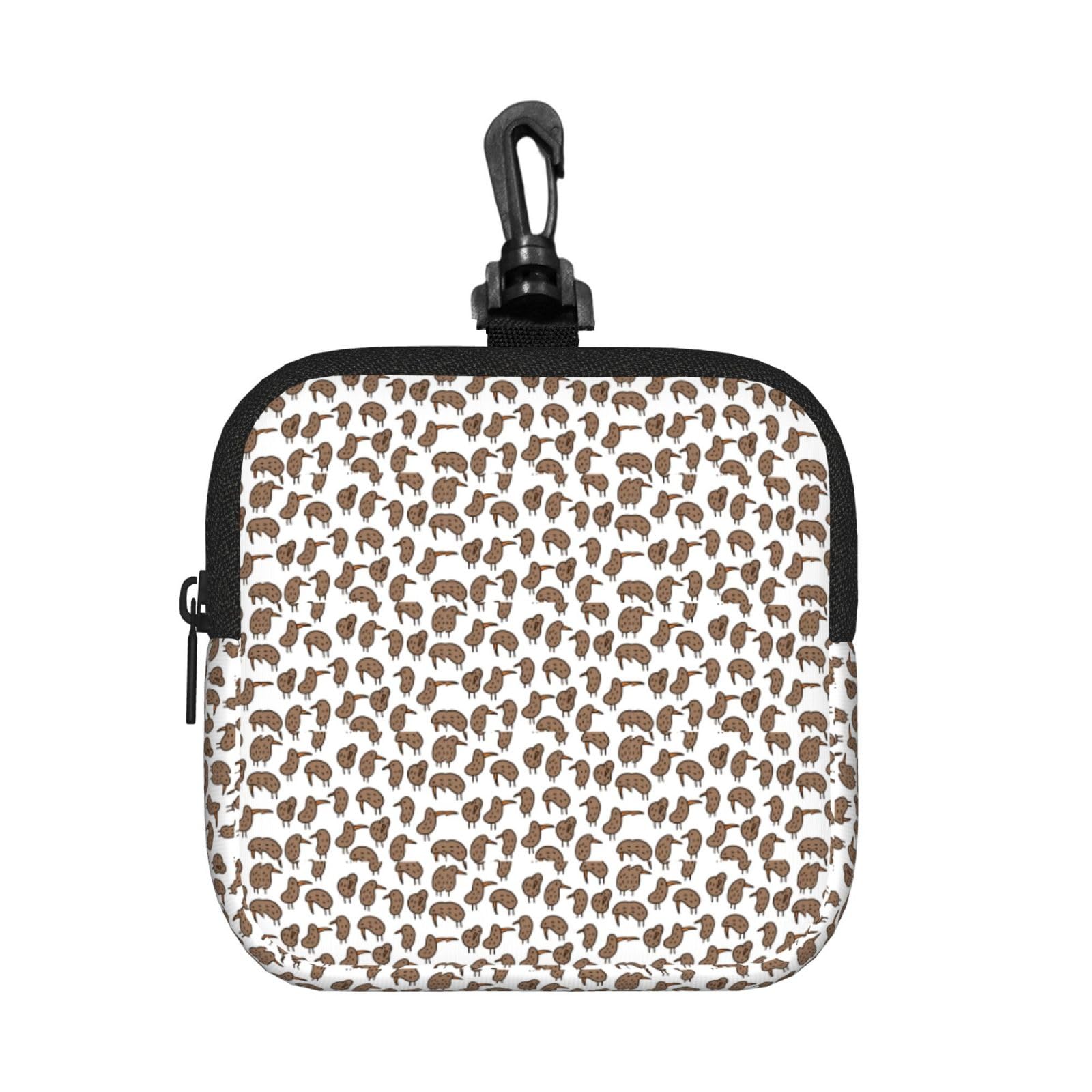 Ercgad Unisex Black Kiwi Birds Cute Print Square Storage Bag Travel Toiletry Cosmetic Organizer Pouch Lightweight Reusable