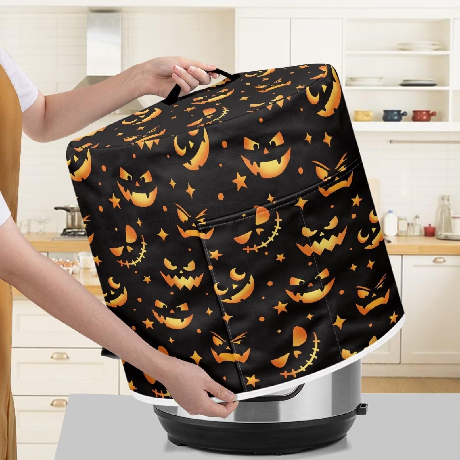 Halloween Cool Pumpkin Kitchen Appliance Cover Appliance Cover | Protect from Scratches Delicate Kitchen Suitable for Most Models Picnic Party Gifts for Female Friend 8 Quart