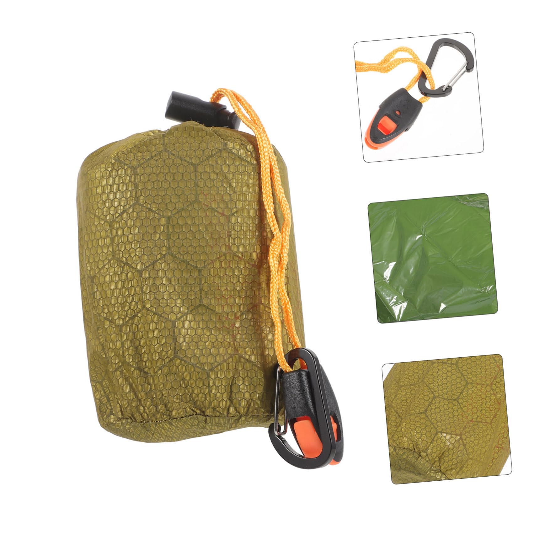 ibasenice Notfall Schlafsack Aluminiumfolie mit Tragetasche Ultraleichter Wasserdichter Schlafsack für Camping Outdoor Aktivitäten und Notfälle für Erwachsene und Wintereinsätze