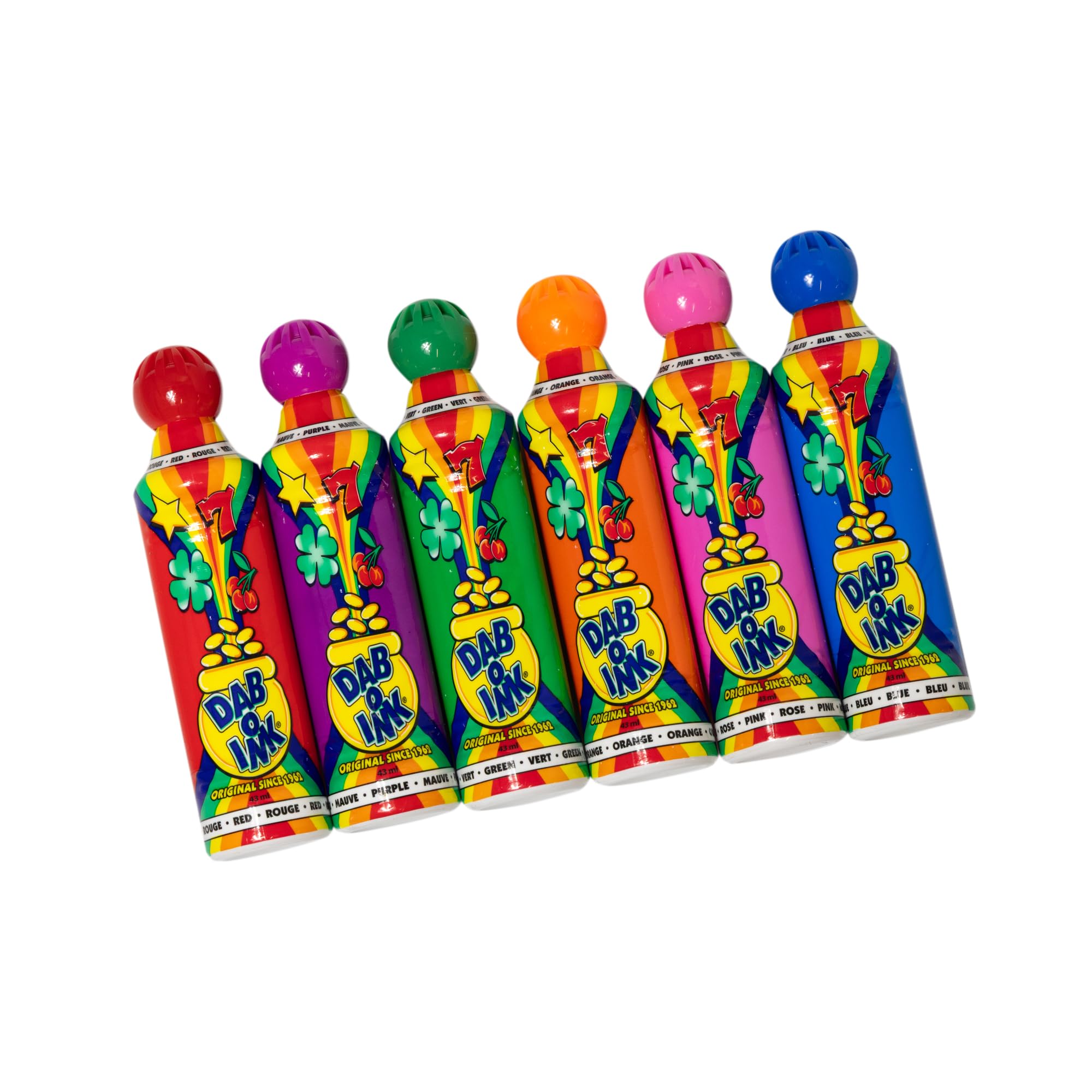 Pack of 6 Dab O Ink 43ml Dabbers Mixed Colours