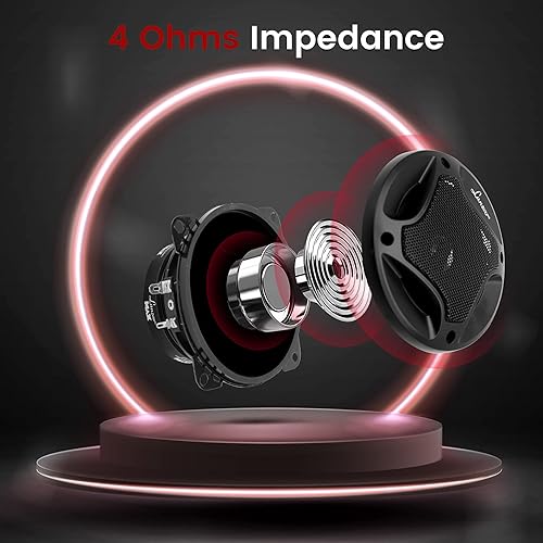 Miniatura 4 de Lanzar Altavoces coaxiales de 2 vías sonido estándar de rango completo de 4 pulgadas, pico de 120 vatios, 60 vatios RMS, impedancia de 4 ohmios,