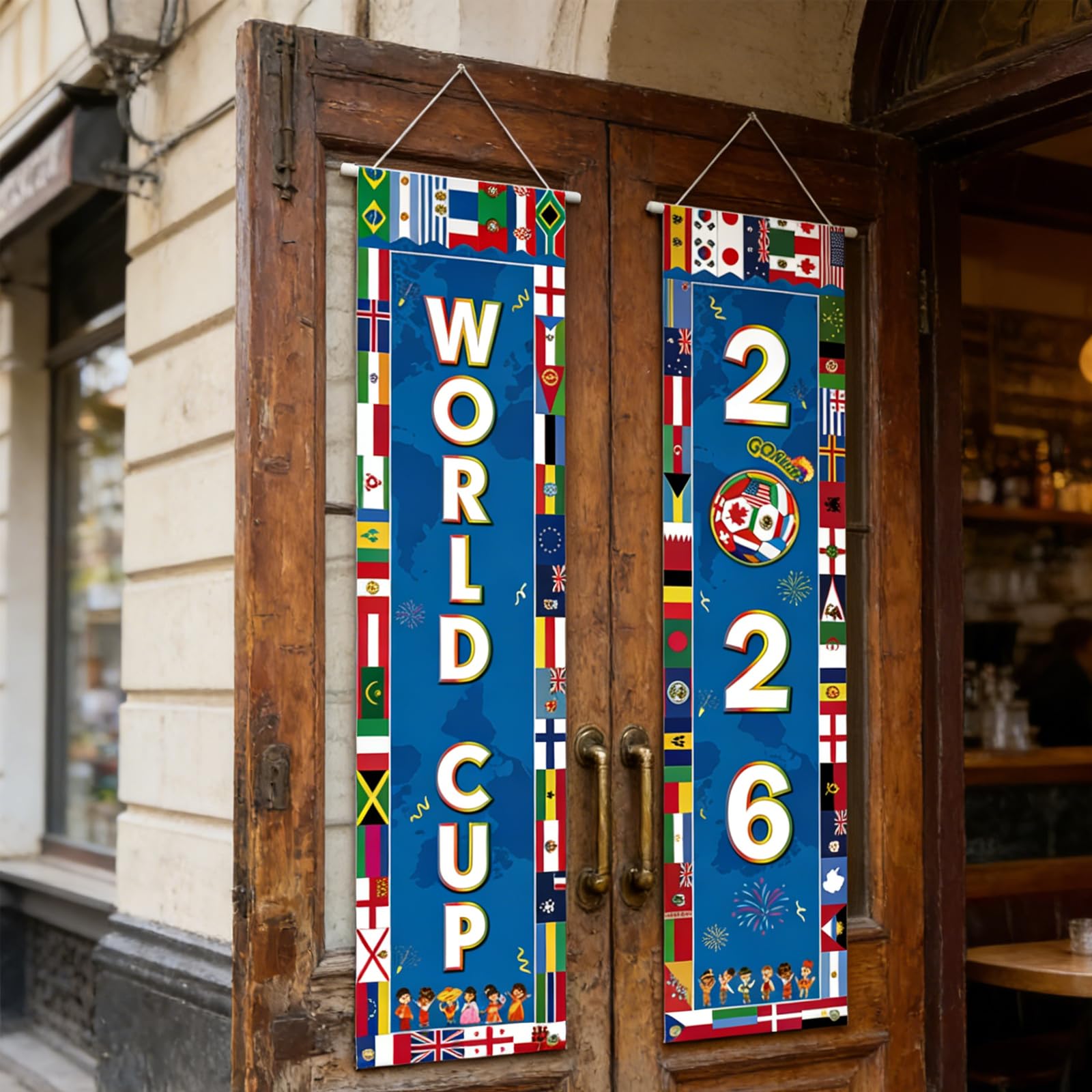 World Cup Football 2026 Decorations Door Banner World Cup Theme for Sports Events Home Wall Porch Front Door Backdrop Easy to Hang and Reusable for Football Fans, Parties and Celebrations 120x30cm — view 7