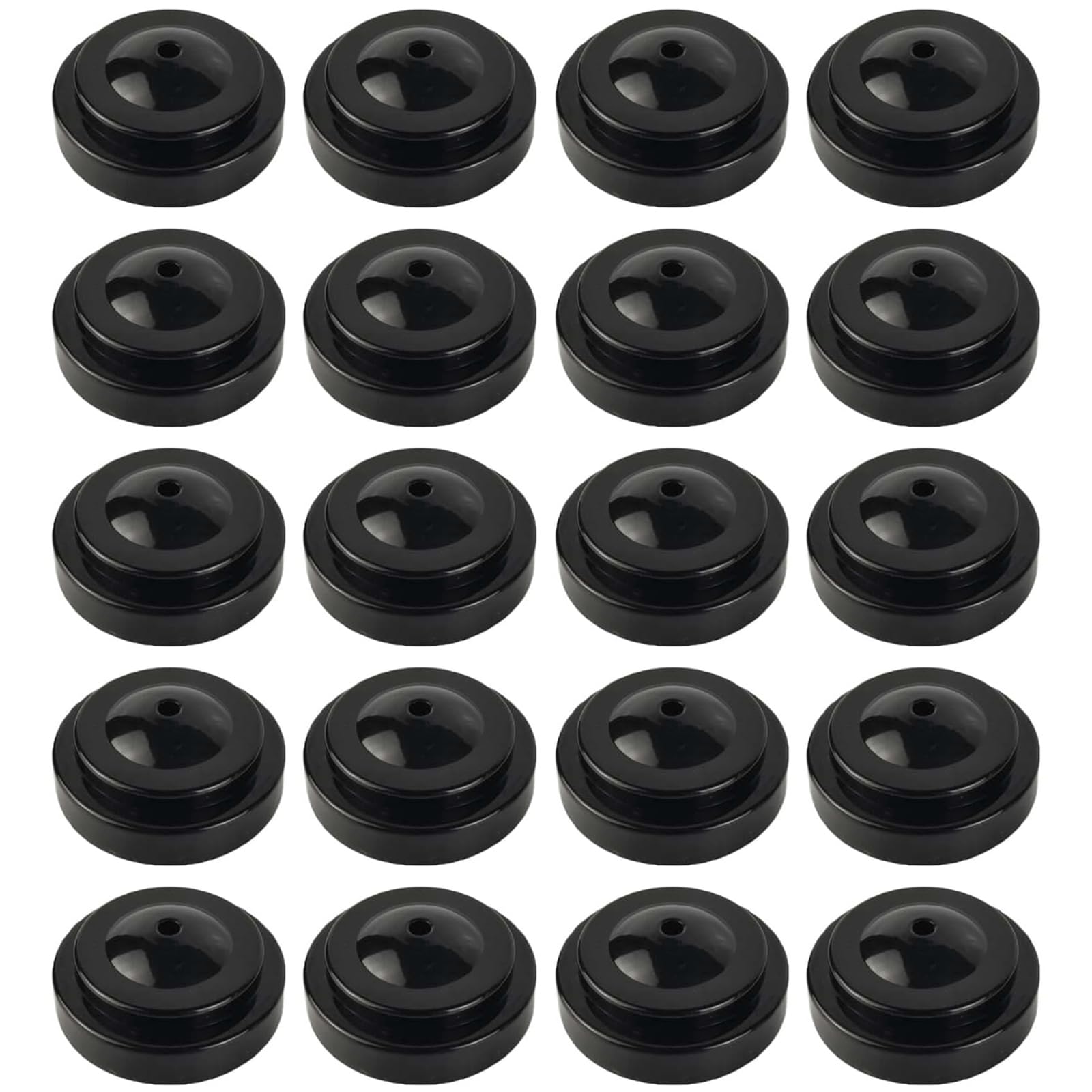 20 Pezzi di Supporti per Bandiere da Scrivania Neri, Supporti per Bandiere Mini in Plastica a 1 Foro con Base Rotonda per Piccole Bandiere, Ideali per Decorazioni da Scrivania Ufficio o per Conferenze