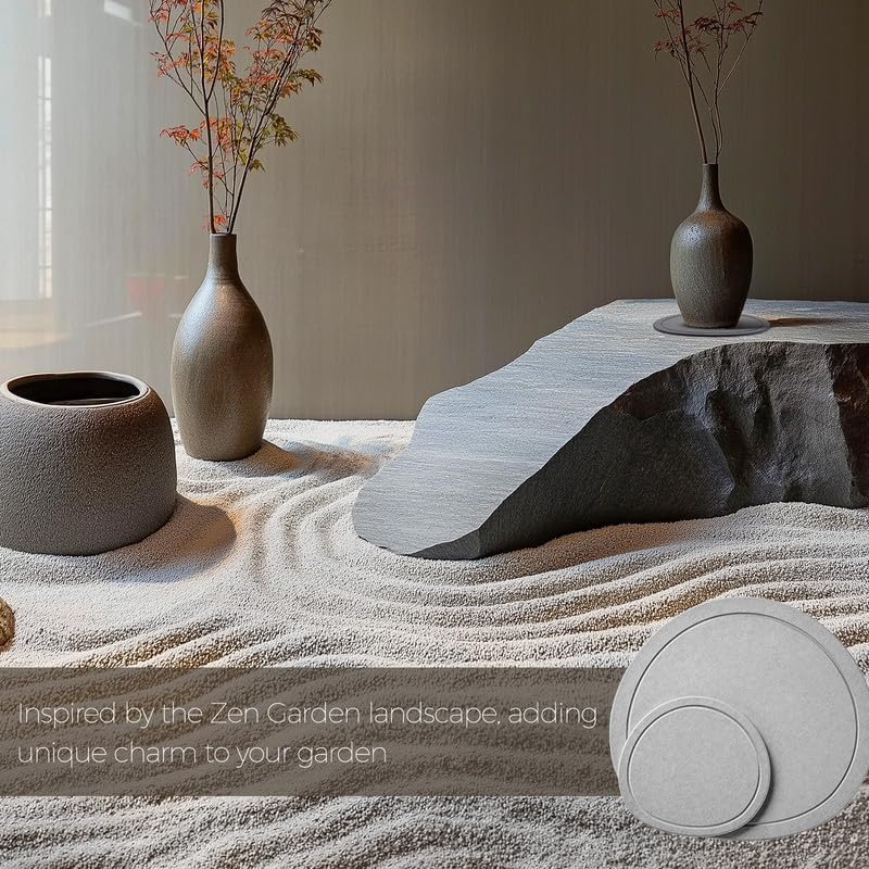 Plant Saucer - Quick Dry Diatomaceous Earth Plant Saucers for Indoors Plant Water Catcher Tray, 2 Pack Water Absorbing Stone Plant Trays for Pots - 7&12 Inch Plant Saucer, Light Grey - Image 2