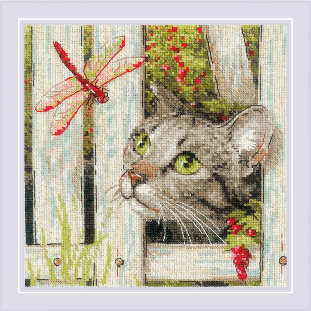 Riolis Multicolor - Who Are You? 2289, Cross Stitch Kits 7¾"X7¾, Cross Stitch Kits For Beginners & Advanced, Crossstitching Kit Adult, Embroidery Counted Stitching Kit