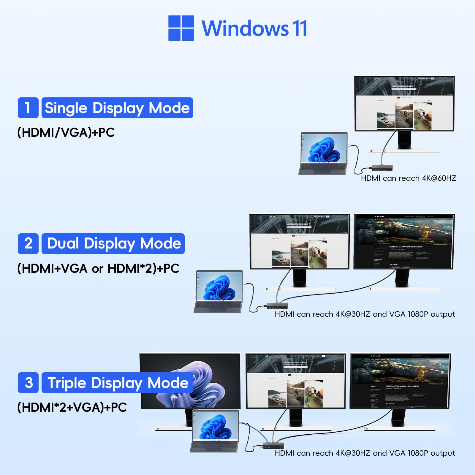 USB C MS Surface Docking Station Triple Display 2 HDMI+VGA - 12 in 1 MS Surface Dock Alimentatore per Surface Pro 11/10/9/8/X/7, Surface Laptop 7/6/5/4/3, Surface Laptop Go 3/2, Laptop Studio