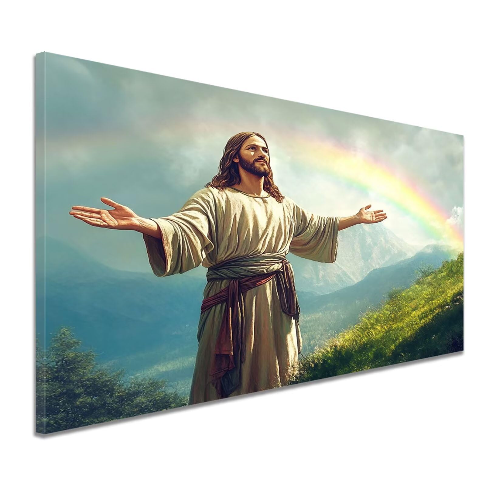 Malowanie numerami dla dorosłych religia malarstwo numeryczne krajobraz, kreatywne hobby dorośli DIY pełny zestaw artystyczny z pędzlami i akrylami do dekoracji sypialni, prezent dla kobiet 100x120cm