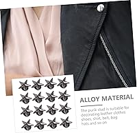 Vista 7 de EXCEART 50 piezas de clavos y tachuelas de estrella de aleación de 0.551 in con forma de estrella remache a presión botón punk con tornillos