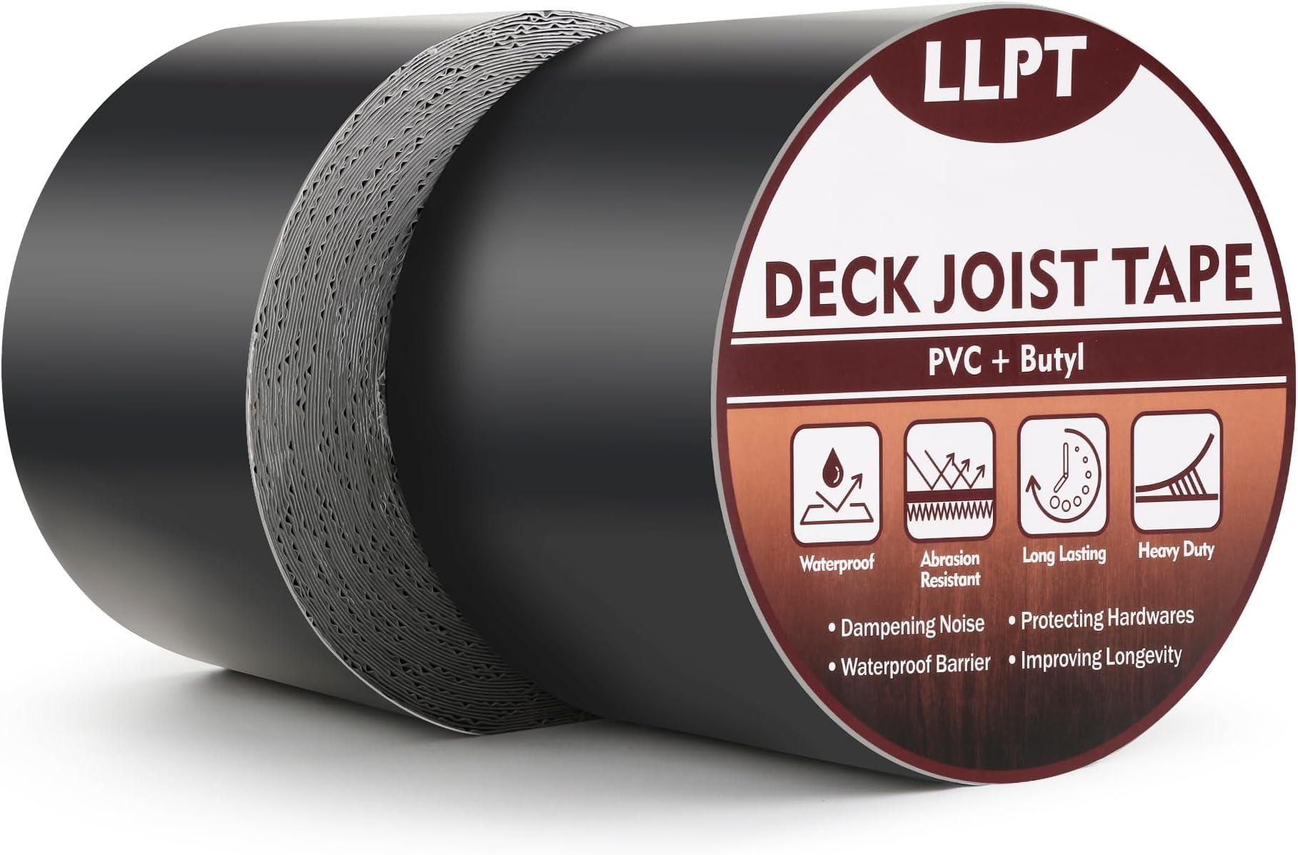 LLPT Joist Tape for Decking | Beam Joist Protection Flashing Tape | Heavy Duty Waterproof Butyl Sealant | for Wood Decks Roof Building Joists Beams(JDT450P2) | 2 Packs | 101mm x 15m