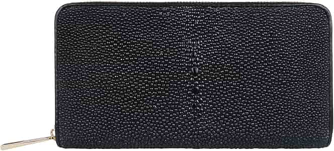Amazon | [BAHARI] ガルーシャ 長財布 ブラック (キャビア&ゴールド