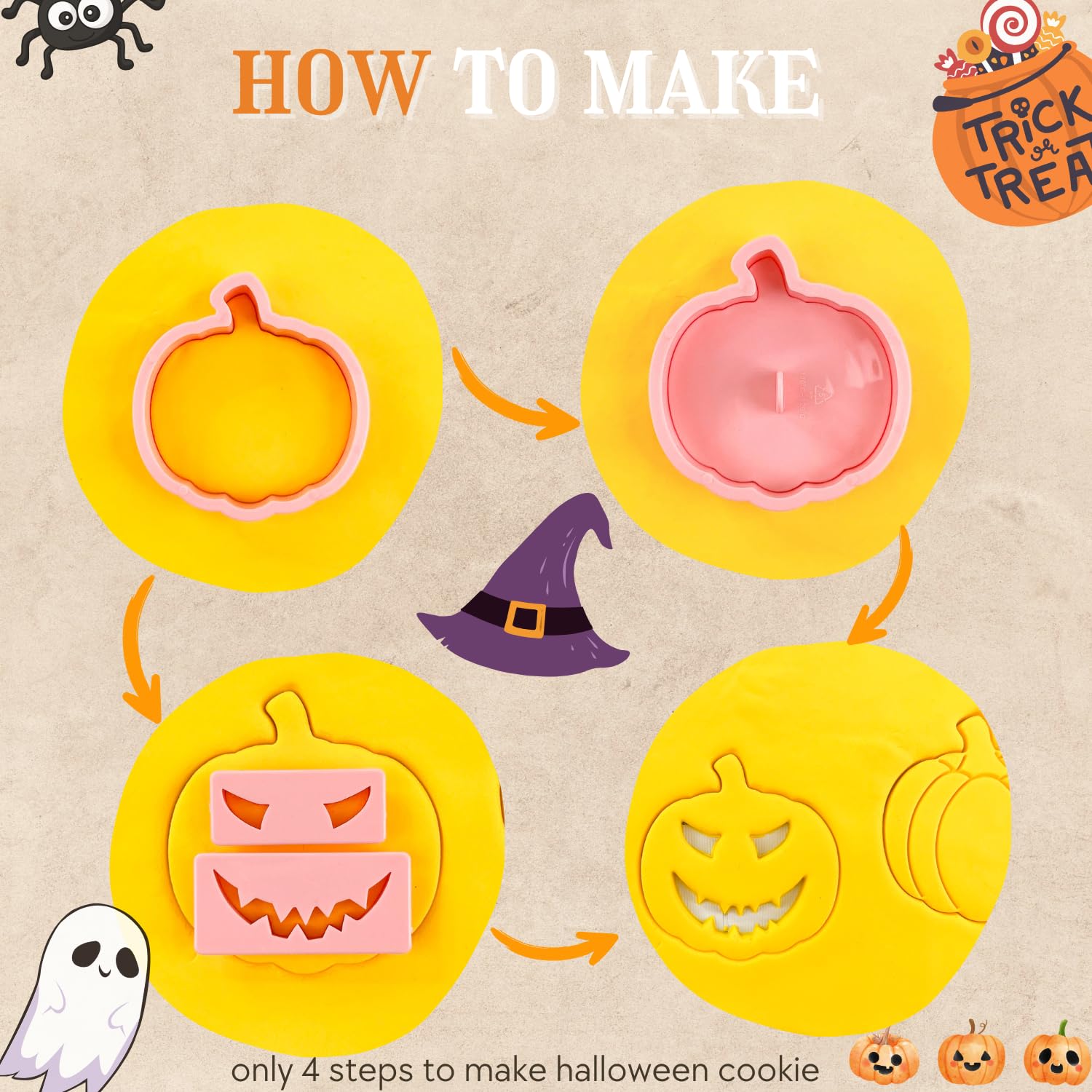 Vintage HALLMARK HALLOWEEN PUMPKIN/Jack O'Lantern Cookie