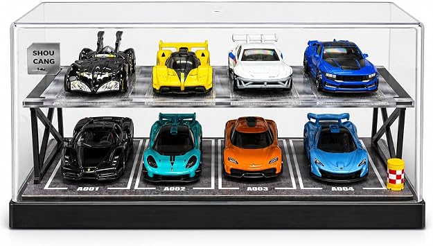 Display Case for Hot Wheels 1 64 Diecast Cars Display, Holds 8 Cars