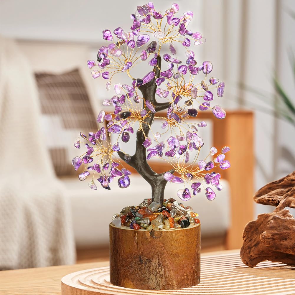 Vicloon Ametista Albero della Vita, Albero di Cristallo, Cristalli Curativi, Fengshui Ornamento, Guarigione Meditazione Reiki Portafortuna Regalo, Home Office Decorazione