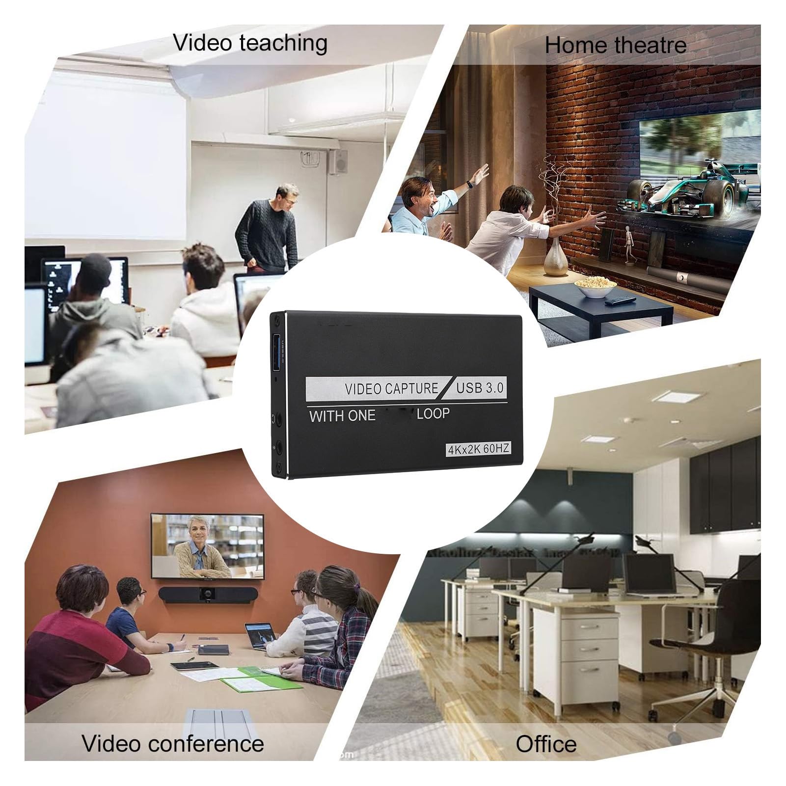 Wisoqu Video Capture Card, 4K HDMI Capture Card for Streaming, HD Multimedia Interface to USB 3.0 Capture Card with Loop Out, 1080P 60FPS Video Output for Game Recording