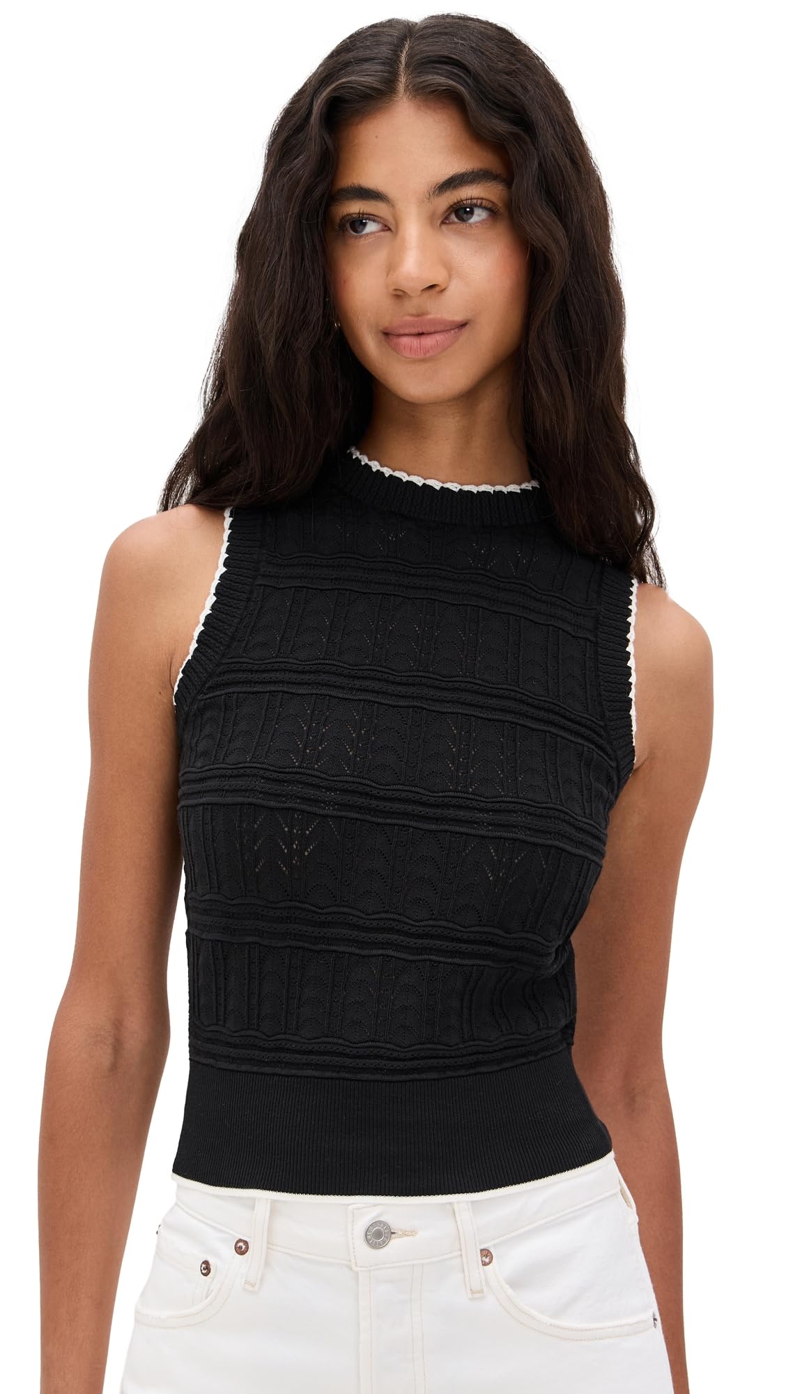 Madewell Womens Mixed Stitch Sleeveless Sweater