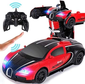 360  Rotating Drift Toy Robot One Button RC Car Transformation Racing Car Remote 112 Am Model Car Charging Control Transformer Vest for Christmas Gift