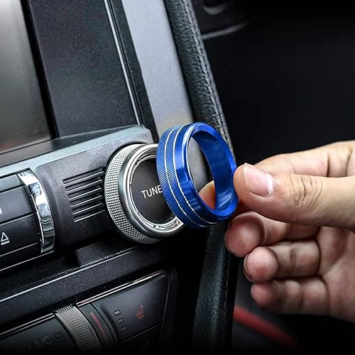 Miniatura 6 de RT-TCZ Cubierta de botón de interruptor de aire acondicionado de consola central, cubierta de perilla de faros, cubierta de aleación de aluminio,