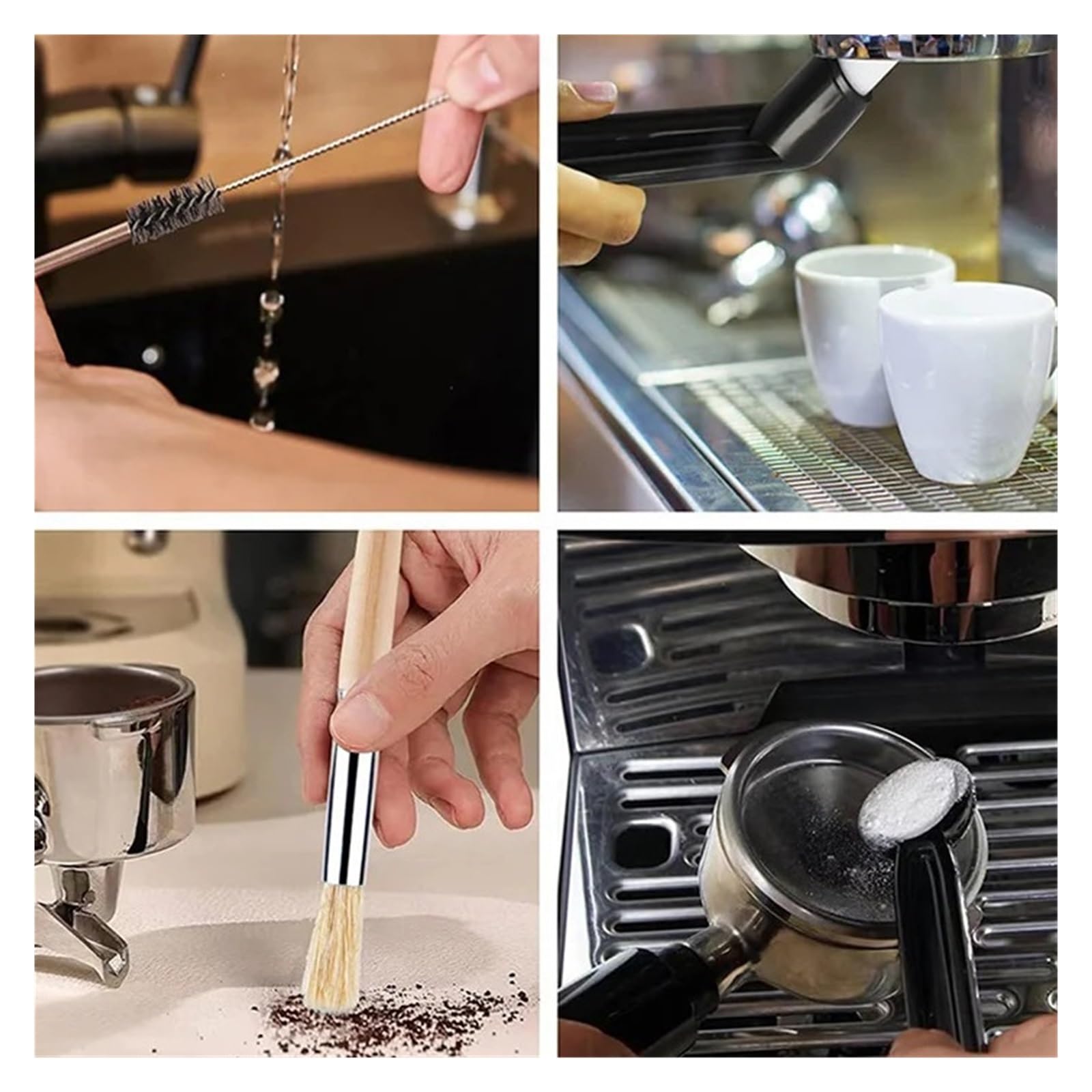 Kaffeemühle Reinigungsbürste Reinigungsset for Kaffeemaschinen | Kaffeemühlenbürste Brühgruppenkopf-Reinigungsbürste(C-14Pcs)