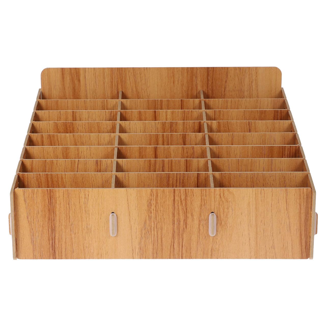 Cases bois pour téléphones et support multigrille de bureau marron