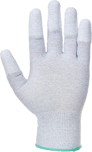 Miniatura 2 de Portwest A198 Antistatic PU Fingertip Guante Gris, XXL, Gris