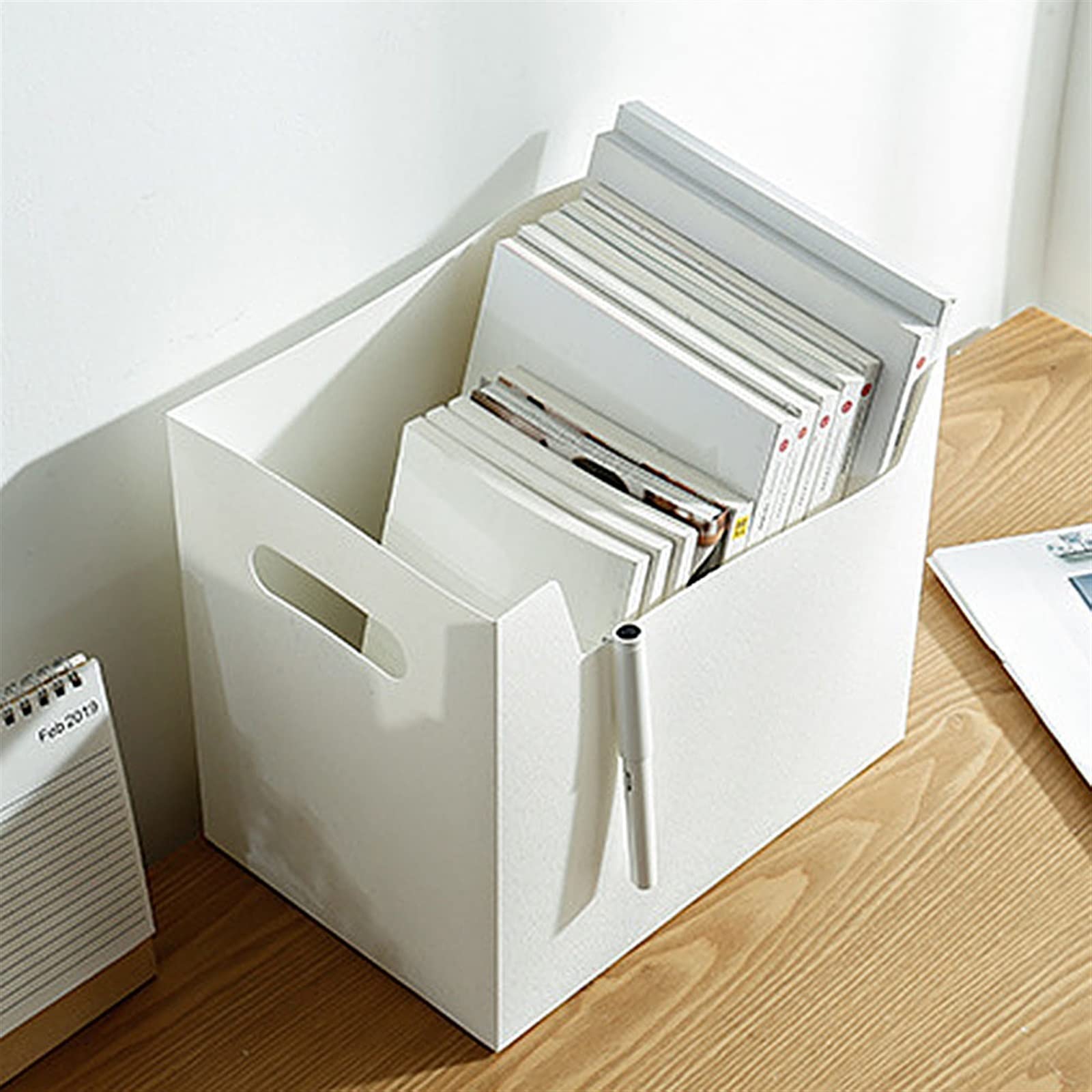 Aufbewahrungsboxen, Schreibtisch-Aktenbox, Weiß