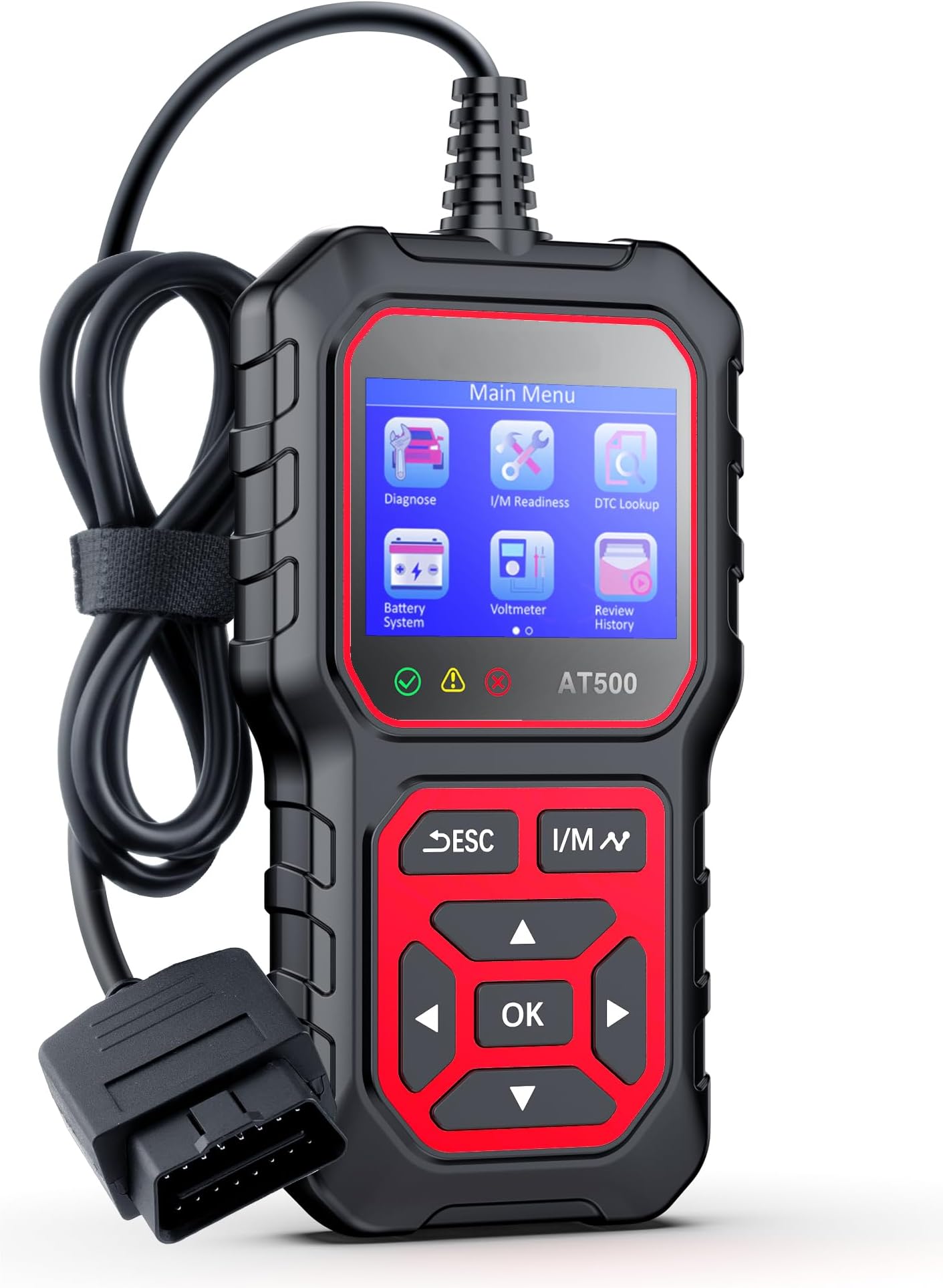 gearelecAT500 Car OBD2 Scanner Diagnostic Tool, Enhanced Check Engine Code Reader for Cars and Trucks, Fixd Car Diagnostic Tool for All Vehicle, OBD/EOBD Scanner for Car