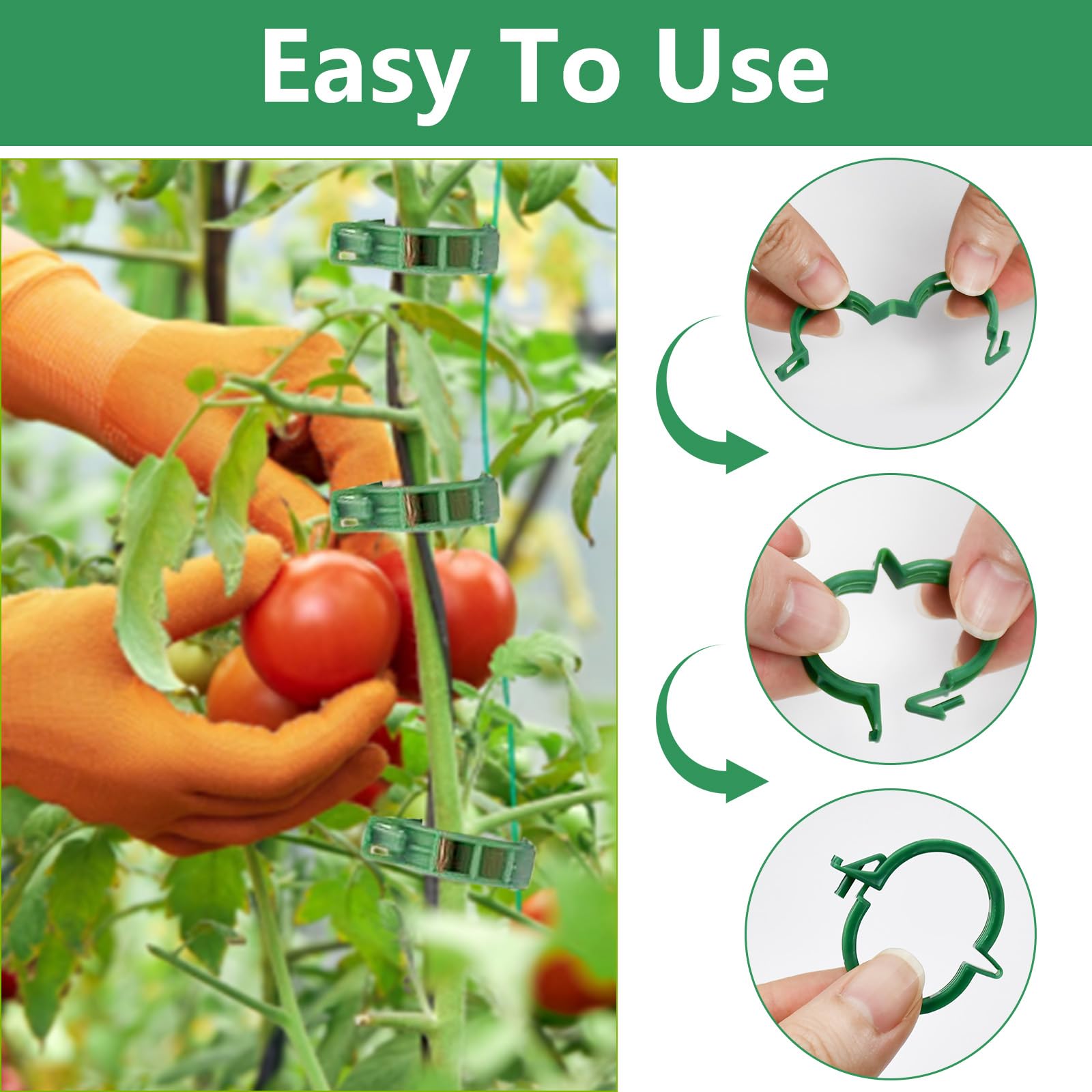 300 Clips De Support Pour Plantes - Fixation Tomates, Concombres | Plastique PP Réutilisable