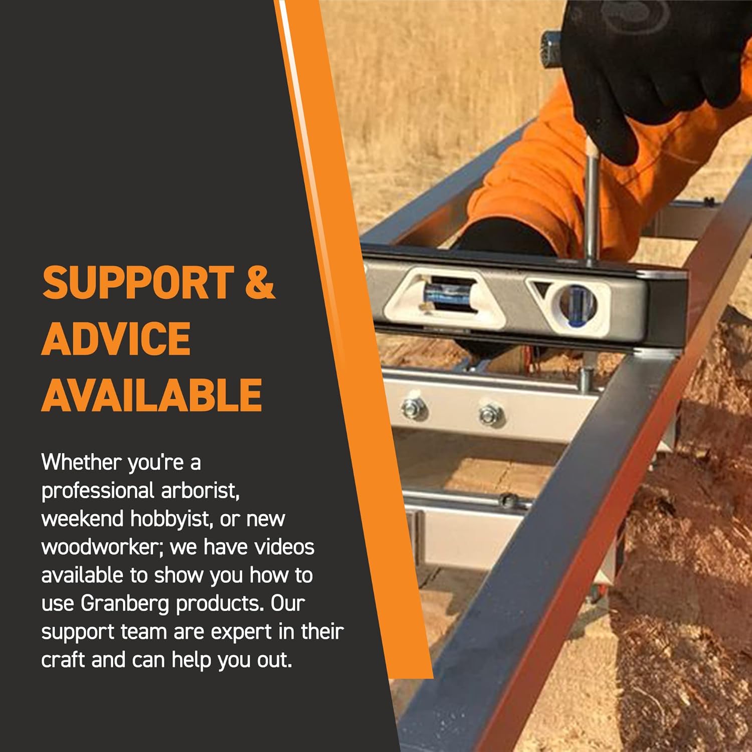 Granberg Chainsaw Mill Guide 10 Ft - EZ Rail System G1010 - Portable Linear Sawmill Kit - Log Cutting Attachment Tool - Aluminum Milling Rail - Wood Accessories Parts Case Tools - Logging Rod Bearings