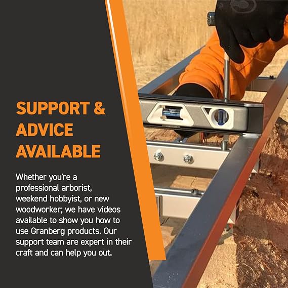 Granberg Chainsaw Mill Guide 10 Ft - EZ Rail System G1010 - Portable Linear Sawmill Kit - Log Cutting Attachment Tool - Aluminum Milling Rail - Wood Accessories Parts Case Tools - Logging Rod Bearings