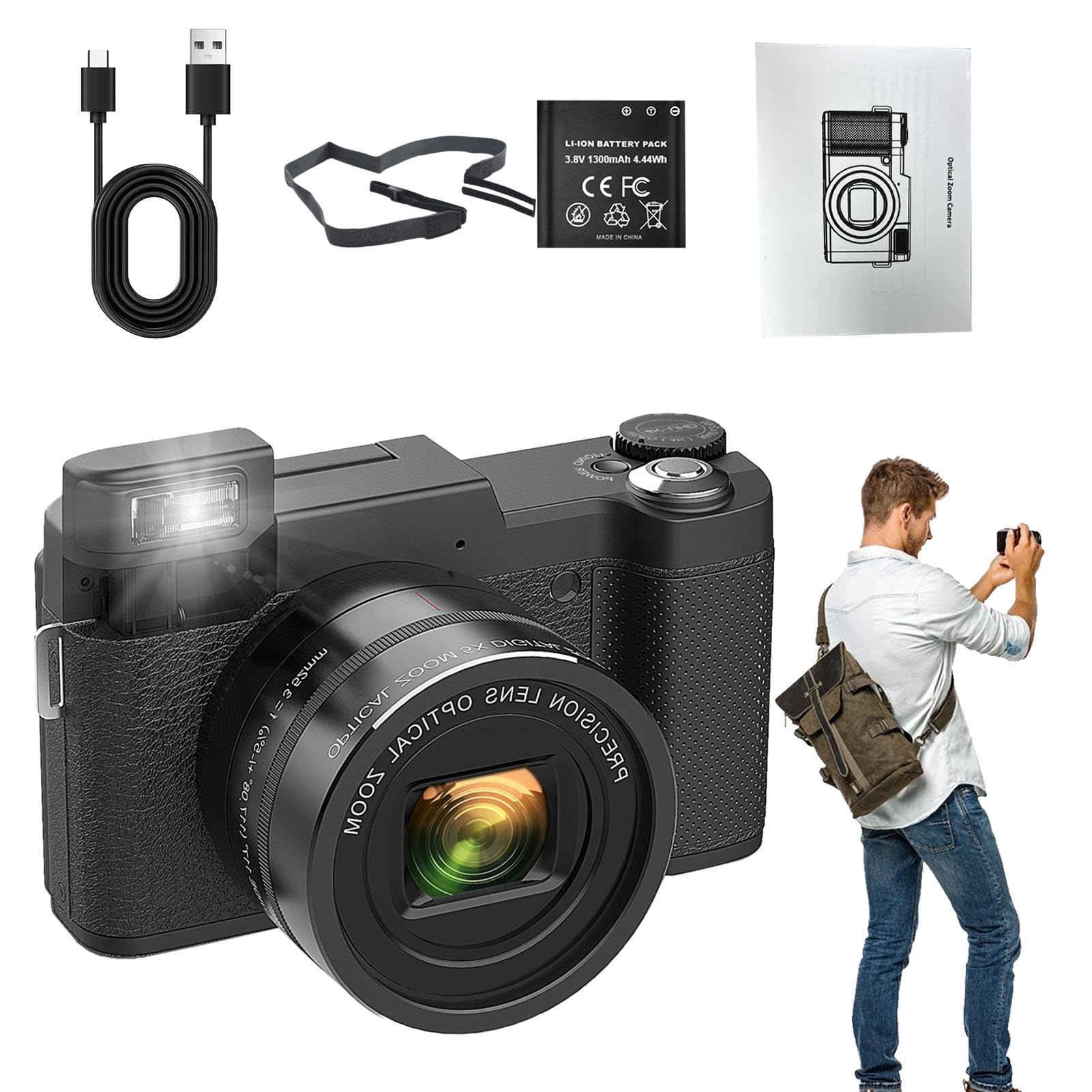 Aparat 4k do fotografii, aparat 4k do fotografii Przenośna kamera, | Aparat cyfrowy Kreatywne materiały fotograficzne, zdjęcia plenerowe, zdjęcia z podróży, widoki natury