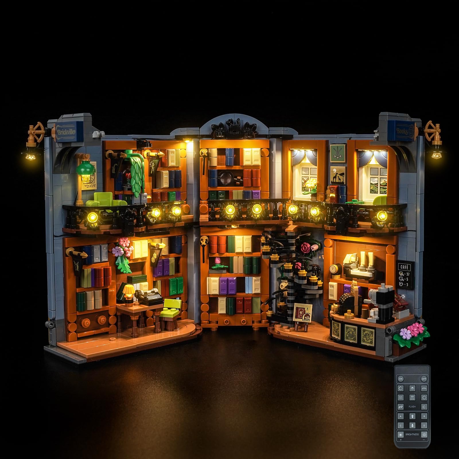 BrickBling Kit di luci con telecomando compatibile con Lego 11379 Book Nook
