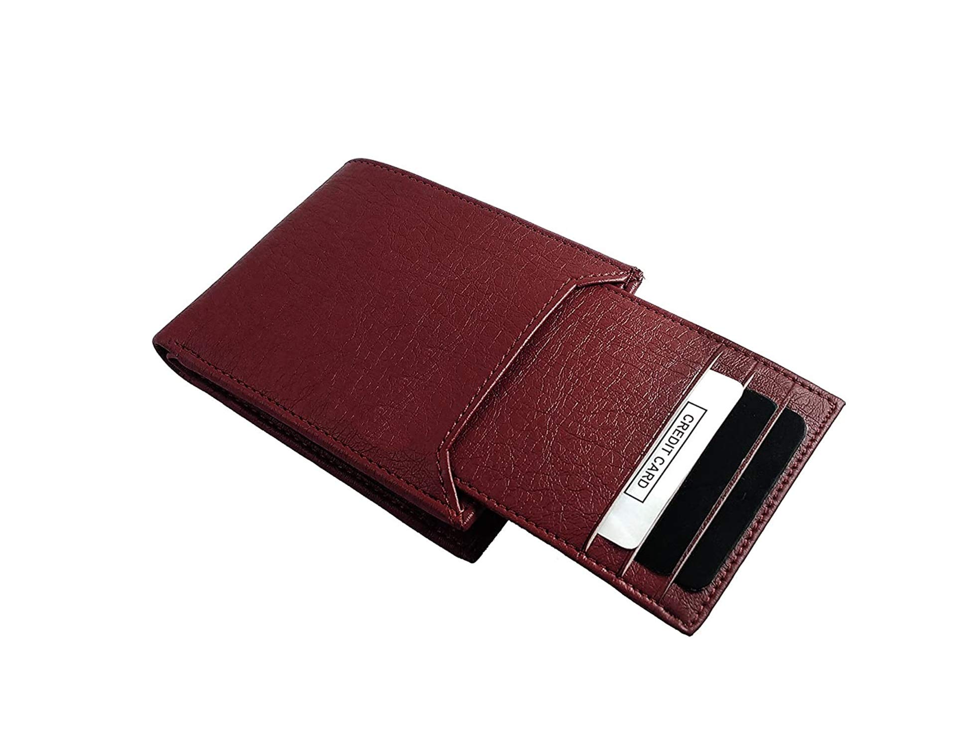 just-style Men's Brown Artificial Leather Wallet with Card Holder(7 Card Slots)-picture-22