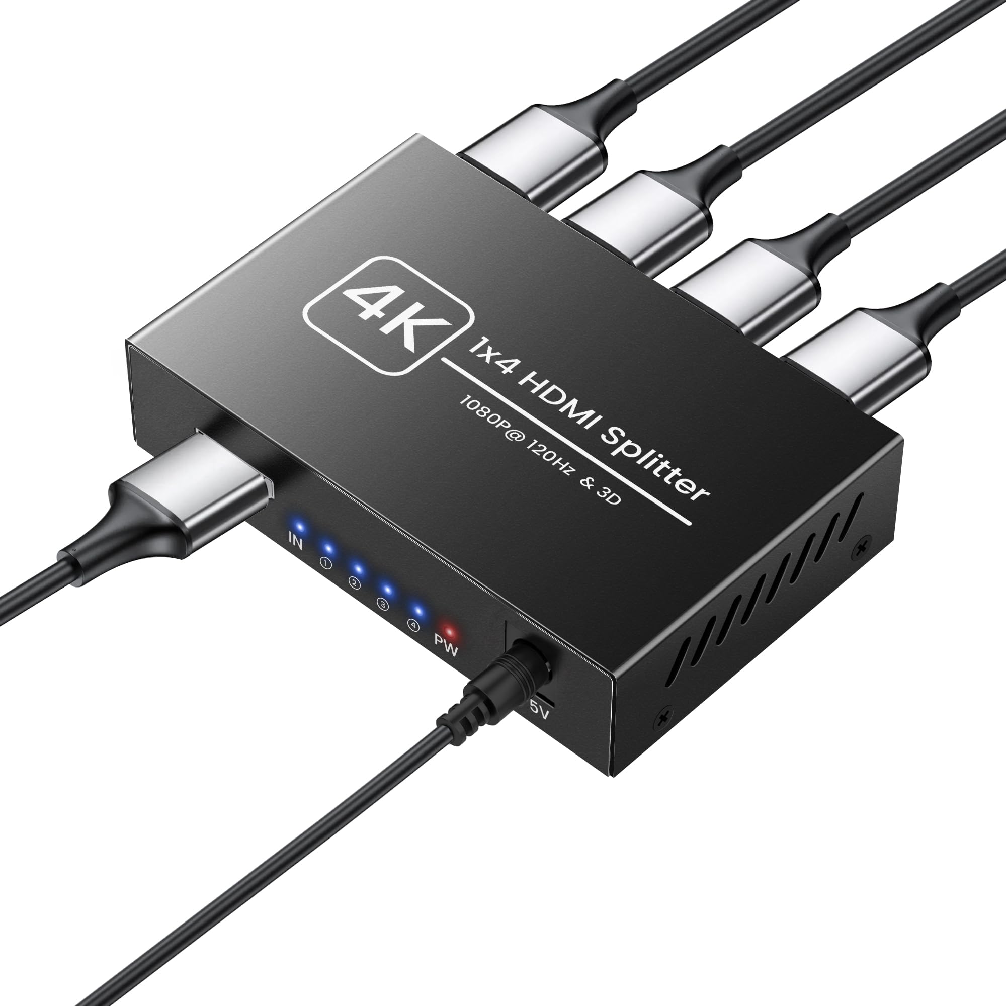 NEWCARE HDMI Splitter 1 in 2 Out, HDMI Verteiler 4K | HDMI Splitter 2 Monitore Gleichzeitig (NOT Extended Display) – ideal für Fernseher, Monitore, Fire TV Stick, Blu-ray-Player