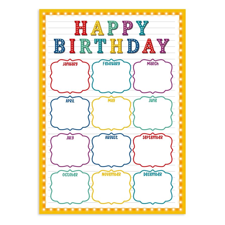 Amazon.com: JUESMOS Birthday Chart for Classroom & Office - Happy Birthday Calendar for Back To School - Teacher Supplies Bulletin Board Decorations : Office Products amazon-com-juesmos-birthday-chart-for-classroom-office-happy-birthday-calendar-for-back-to-school-teacher-supplies-bulletin-board-decorations-office-products