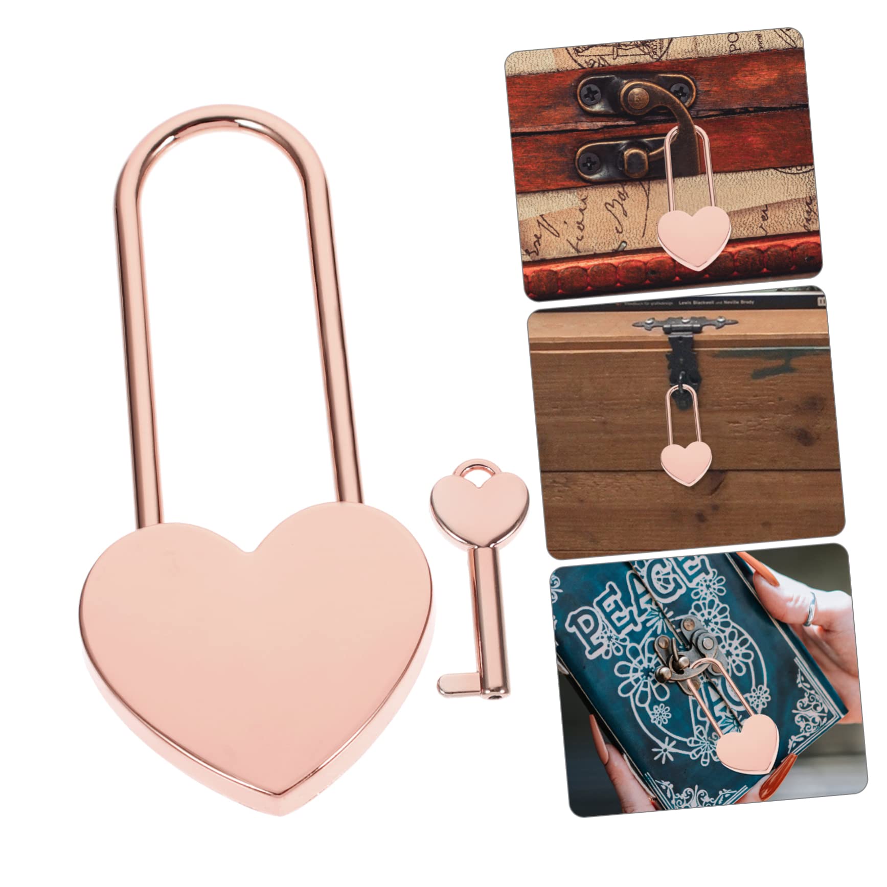 Hemobllo 5pezzi Lucchetto Forma Di Cuore Con Chiave Per Valigie Zaini e Diari Per Viaggi e Regali Romantici Elegante