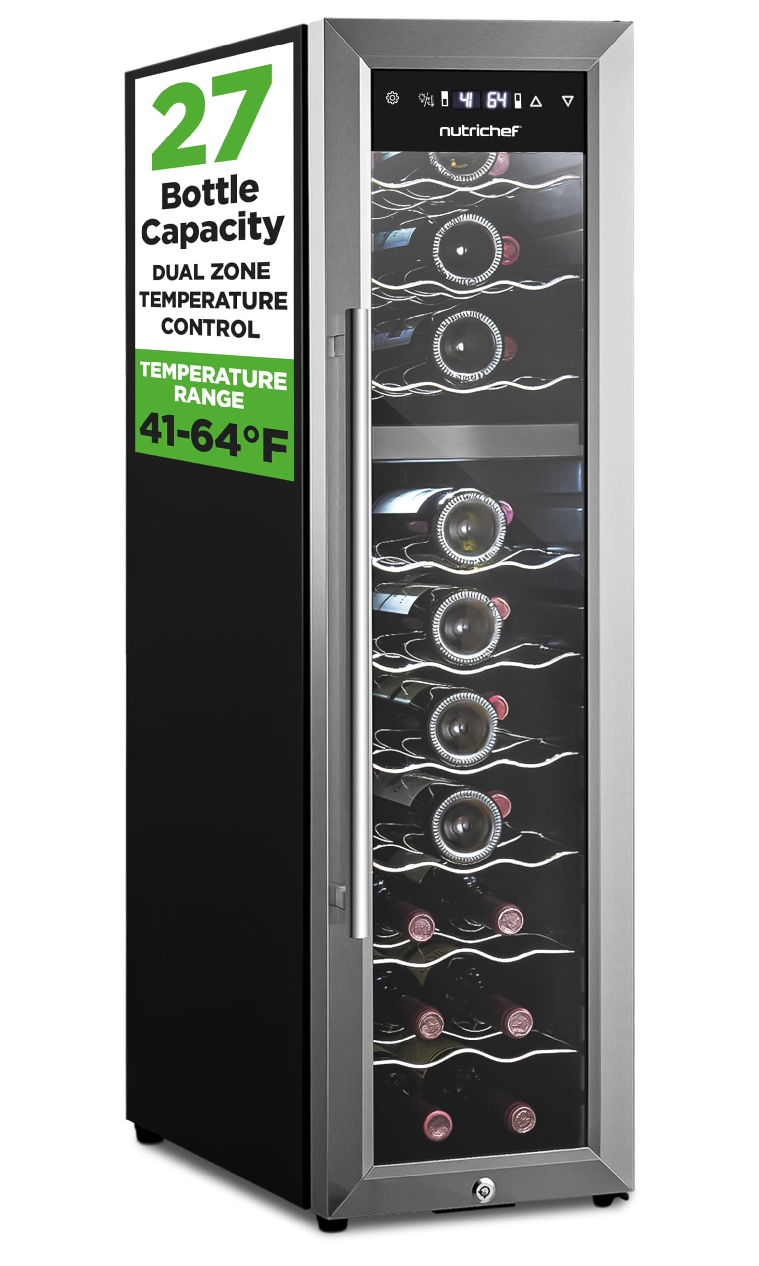NutriChef PKCWCDS278 3 cu ft Wine Cooler Black