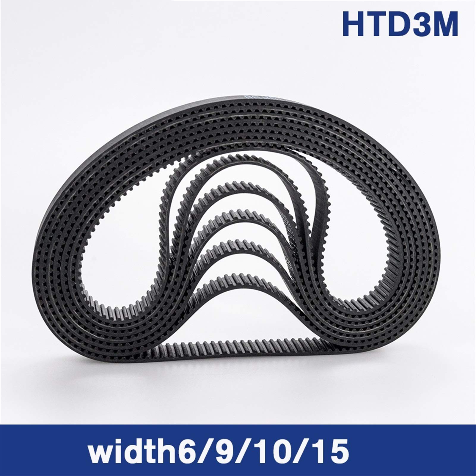 ZHaonan Cinghia Di Distribuzione HTD3M - Gomma Sincrona Chiusa (324-345mm, Larghezza 6-15mm)