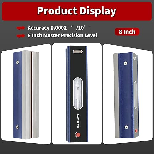 Miniatura 3 de Nivel de precisión maestro de 8 pulgadas con exactitud de caja 0.0002"/10" para comprobar el paralelismo de la rectitud La superficie del equipo de