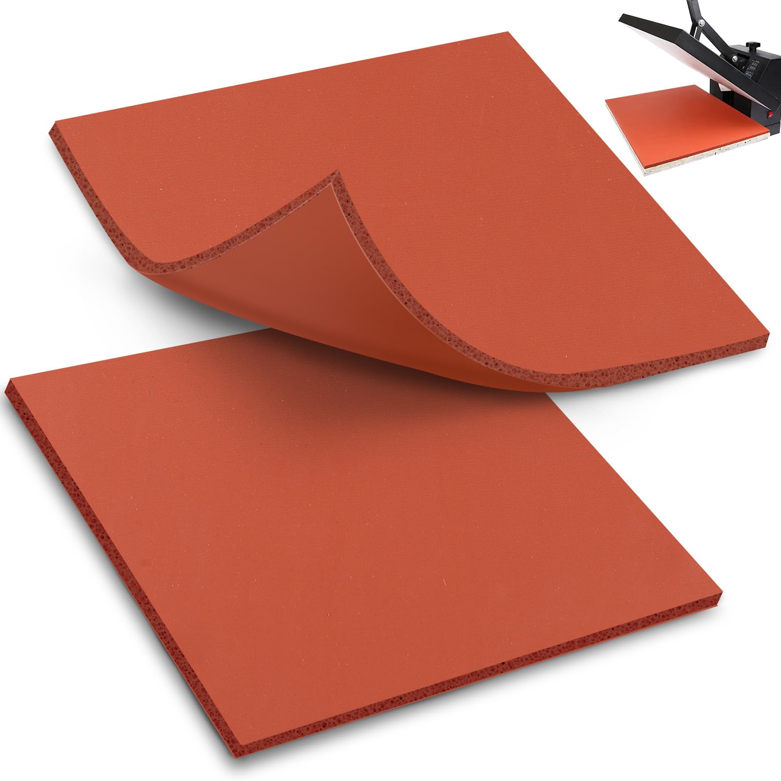 UNIFAMILY 2pack Heat Press Mat 15x15IN, Silicone Heat Press Pad, Washable Double-Sided Heat Mat for Heating Press for Vinyl HTV Transfer, T-Shirt Iron, Sublimation Projects