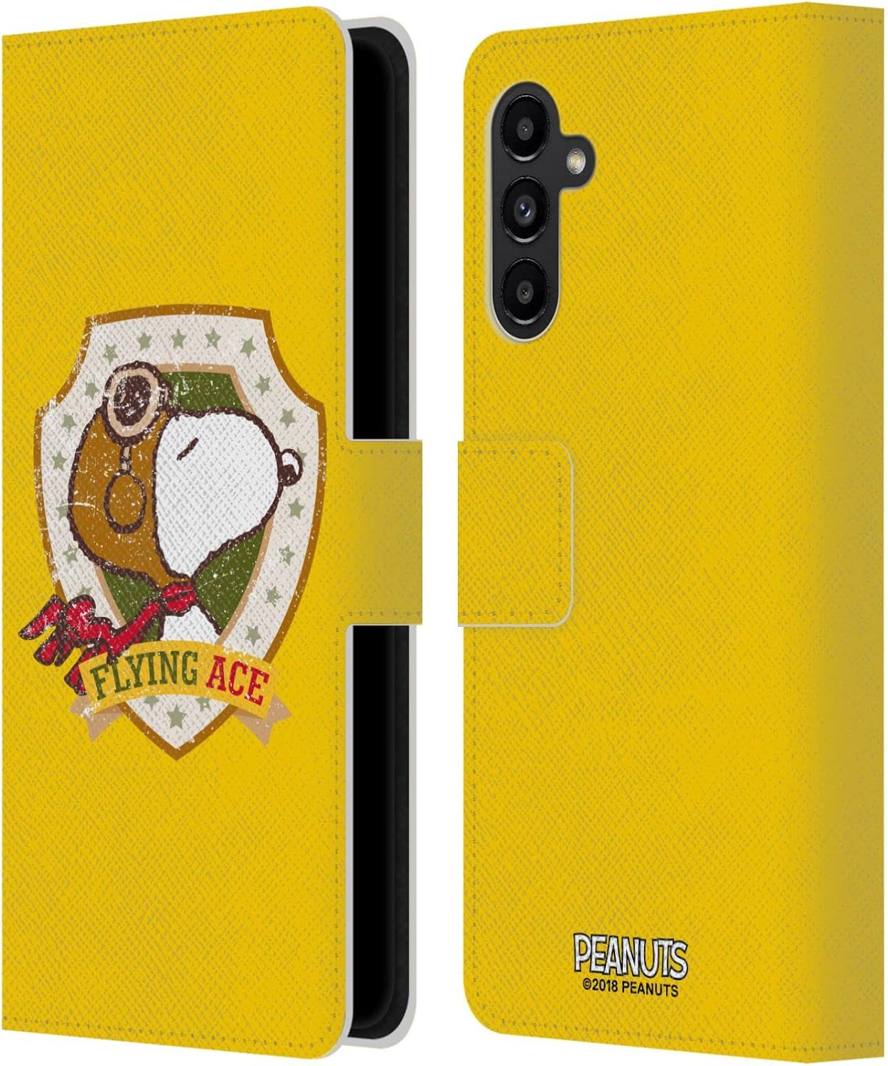 Head Case Designs Officially Licensed Peanuts Flying Ace The Many Faces of Snoopy Leather Wallet Case Compatible with Samsung Galaxy A13 5G (2021)