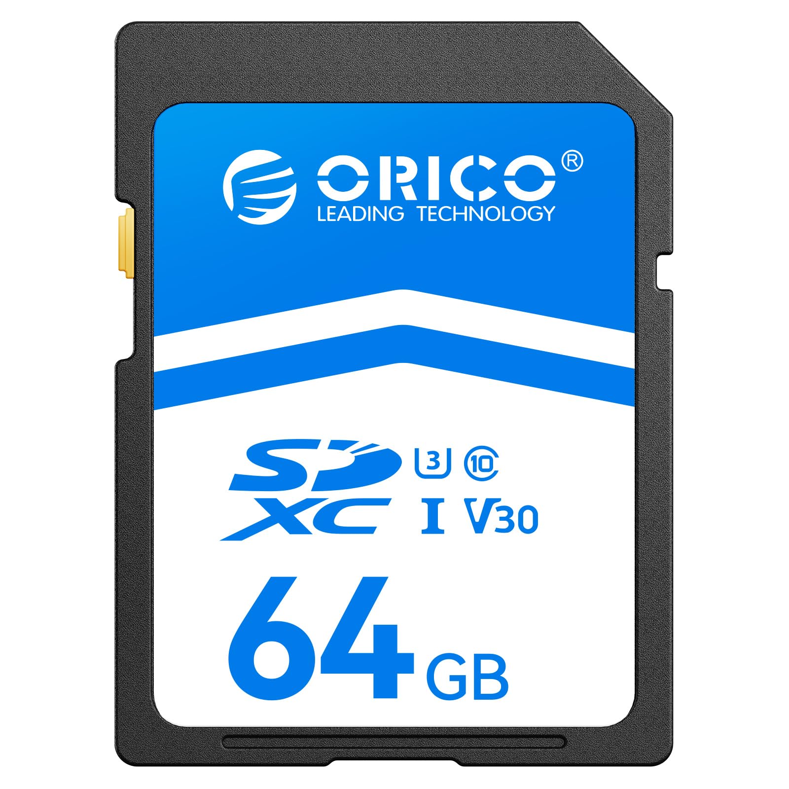 ORICO Carte SD 64 Go, UHS-I, C10, U3, V30, Full HD, 4K, Vitesse de Lecture jusqu'à 100 Mo/s, Carte Mémoire SDXC pour Appareils Photo Reflex Numériques et Hybrides Canon, Nikon, Sony, Fujifilm – SD30