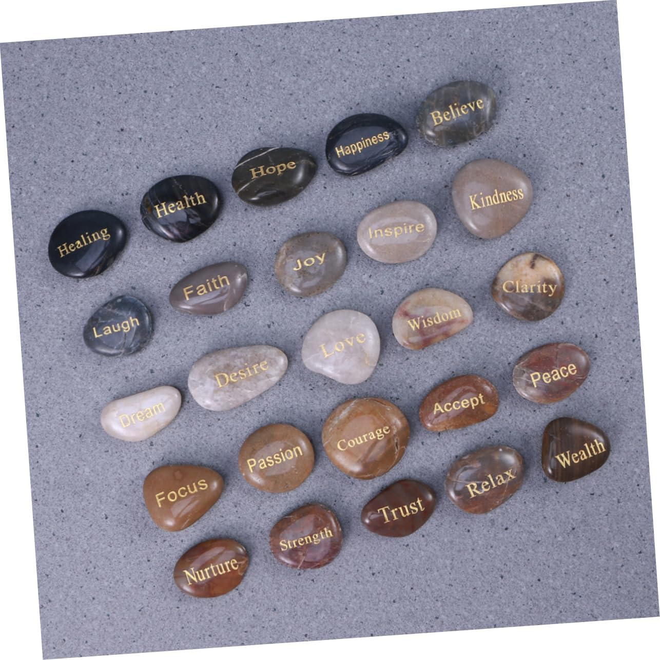 GARVALON Engraved Inspirational Stones Different Words for Friends Family Decor