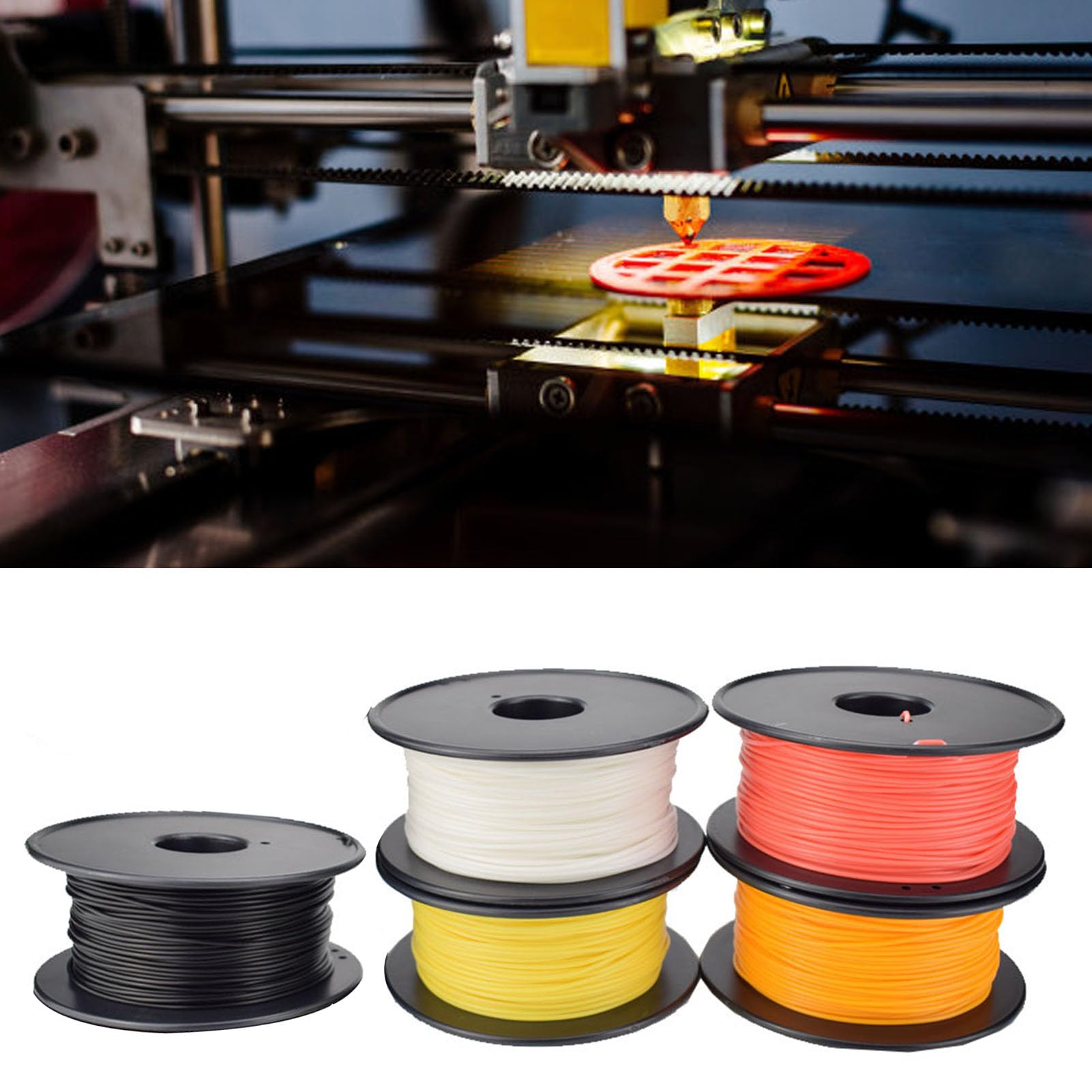 Haofy Paquete de Filamentos PLA 1,75 Mm Multicolor Juego de 5 Filamentos de Impresión con Tolerancia de 0,02 Mm Alimentación Suave sin Burbujas para Principiantes Impresoras 3D Impresión de