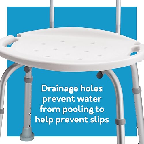 Miniatura 13 de Carex Silla de ducha con respaldo, silla de baño y asiento de ducha para ancianos, discapacitados y discapacitados, 350 libras, fácil montaje